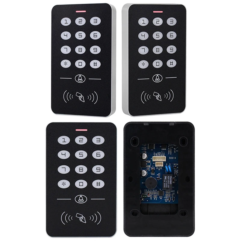 MOOL DC12V Electronic Access Control Keypad RFID Card Reader Controller with Door Bell Backlight for Security Lock S |
