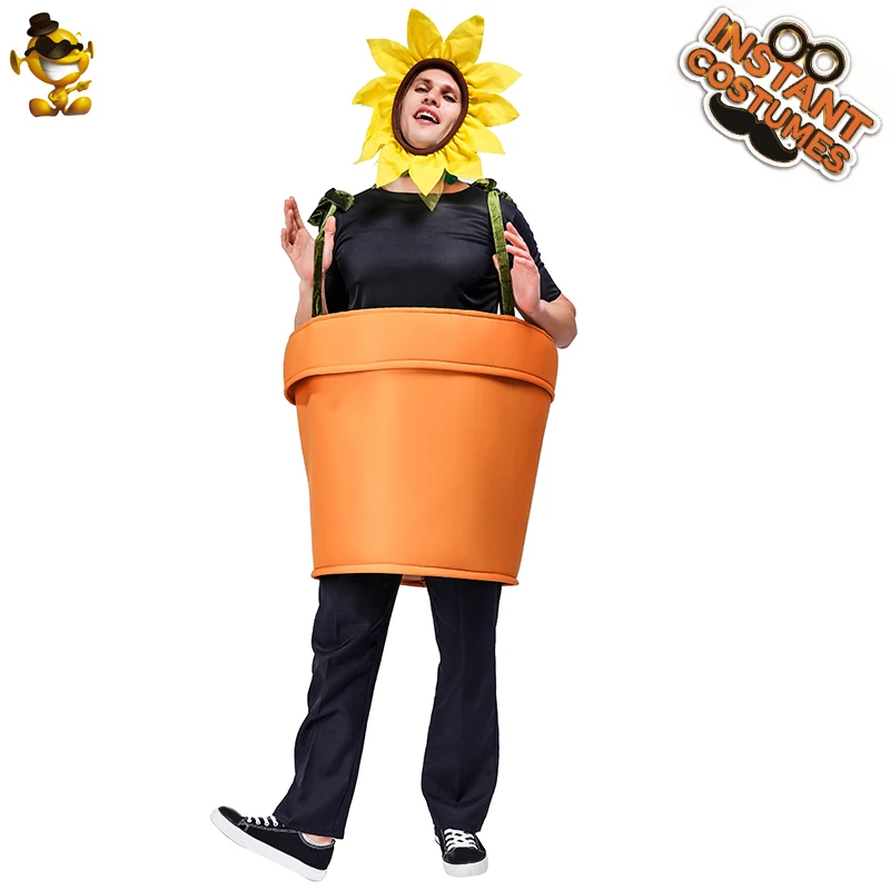 Карнавал взрослого горшок с подсолнухом Детские костюмы на Хэллоуин мужской