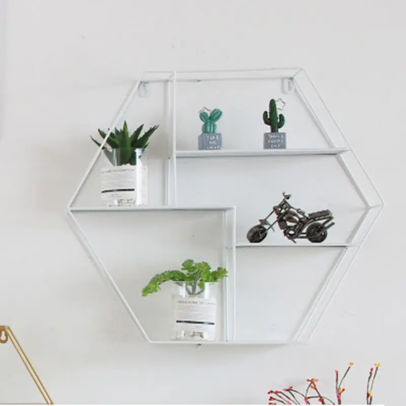 

1PCS Nordic rack iron wall hanging living room bedroom wall hanging wall storage rack circular decorative display rack