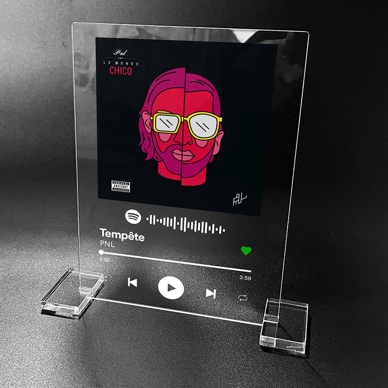 Прозрачная декоративная пластина из оргстекла с поддержкой Spotify альбом для