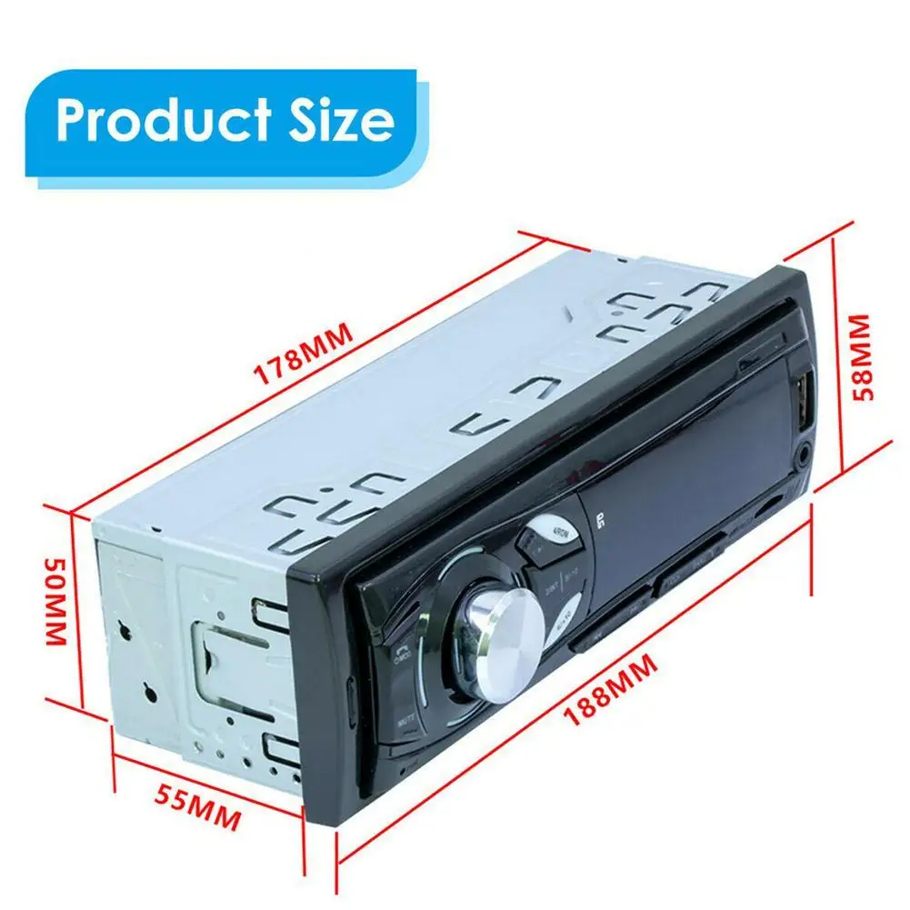 

Car Stereo Receiver 1DIN In-Dash Car Radios 12V Bluetooth Remote Autoradio Recorder MP3 FM Controller With Transmitter L6Q6