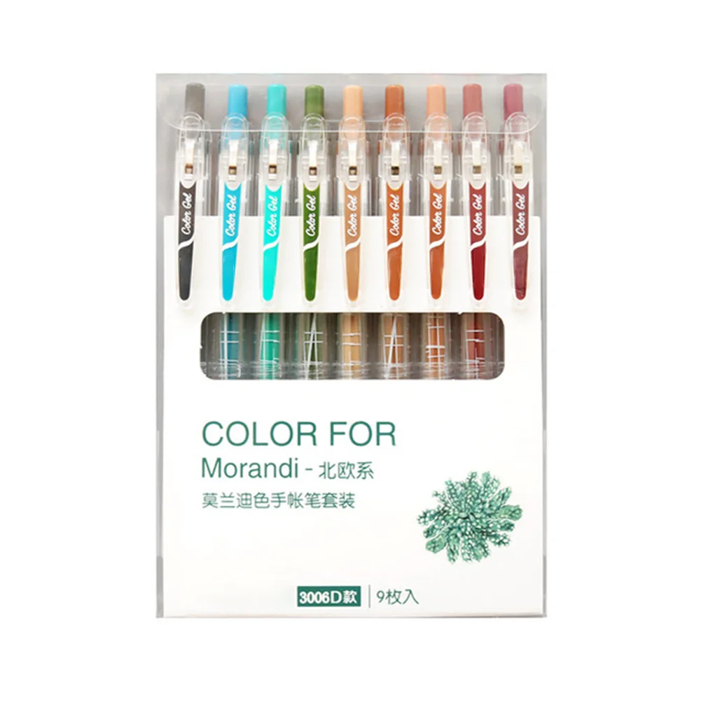 

9 Colors Adults Kids Craft Gift Journals Ballpoint Gel Pen Set Writing 0.5mm Tip Painting Drawing School Stationery Student