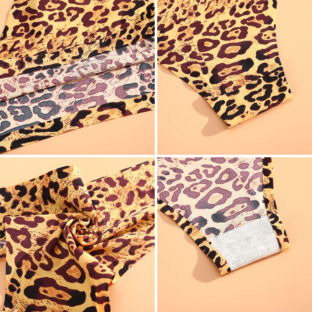 Трусики-стринги женские AIJOLEN с низкой посадкой Леопардовый принт Зебра бесшовные