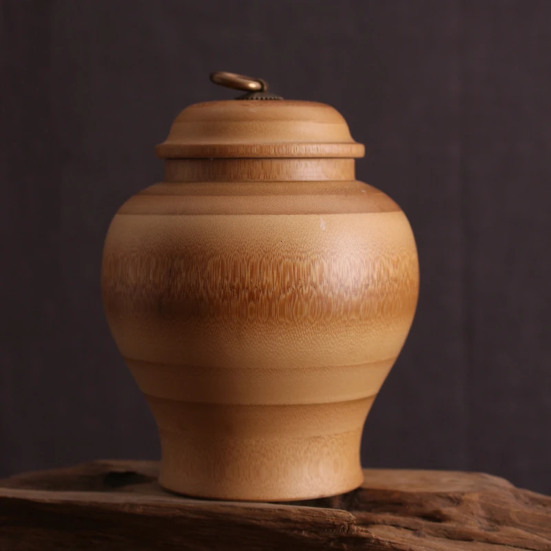 Бамбуковая бутылка для хранения чая банка, чайный горшок, конфетное печенье шоколад, портативный контейнер с крышкой ручной работы, контейнер из натурального материала круглые банки