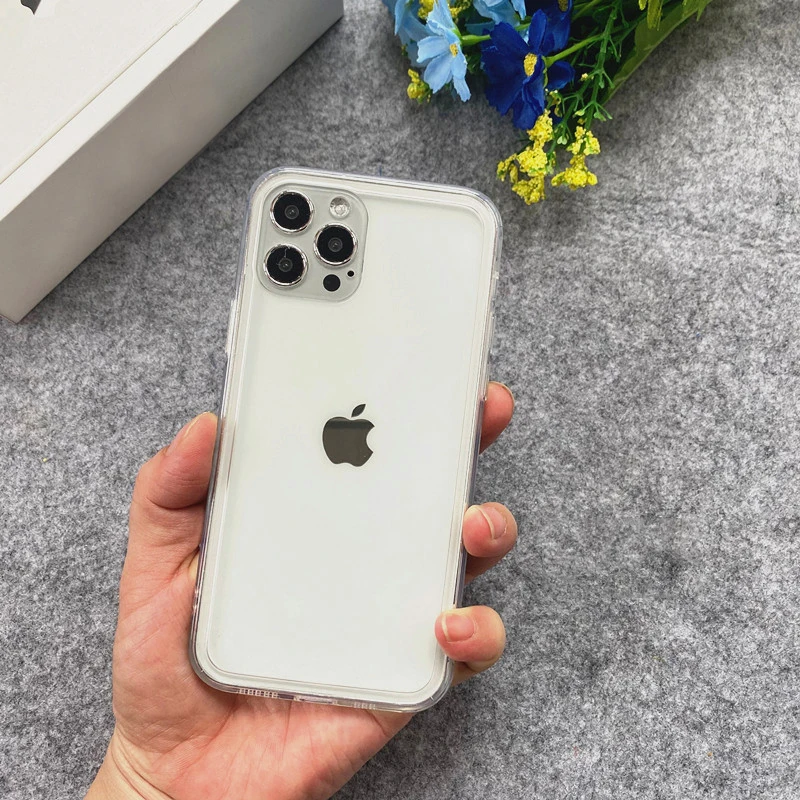 Slim Clear Silicone Bumper Case For iphone 14 Pro Max 13 Mini 12 Hybrid Soft Edge Hard PC Frame Shockproof Protective Cover