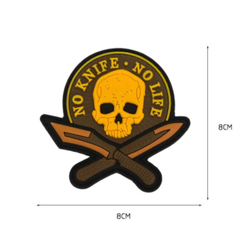 

Spot Amazon Hot Selling Source NO KNIFE NO LIFE PATCH No Knife No Life Velcro Chapter PVC Velcro Tactical Vest Patch