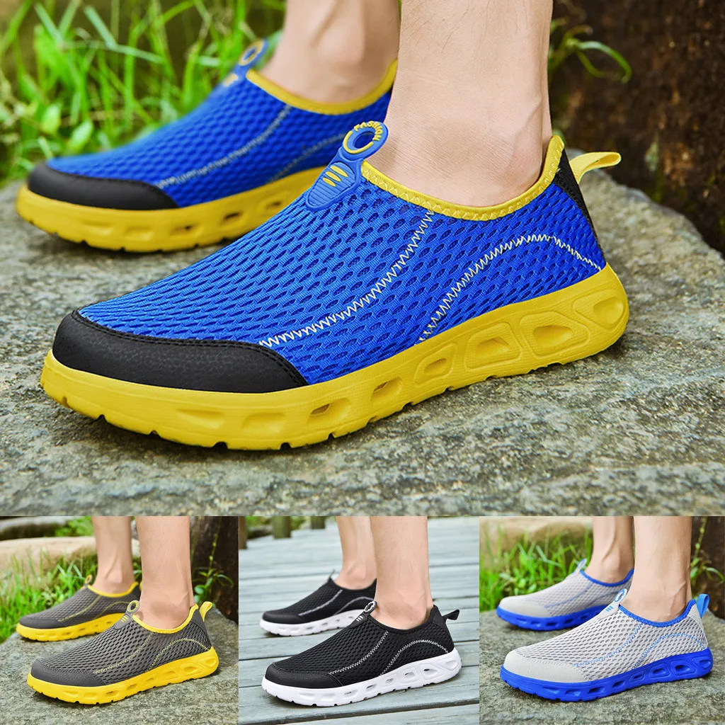 

SAGACE 2019 Summer Sneakers Men Lightweight Mesh Sneakers Breathable casual shoes men Fashion Woven Shoes Sneakers High Quality