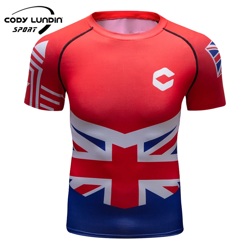 

Men Fitness Rash Guard Cody Lundin Running Short Sleeve Sublimation Printing Tops