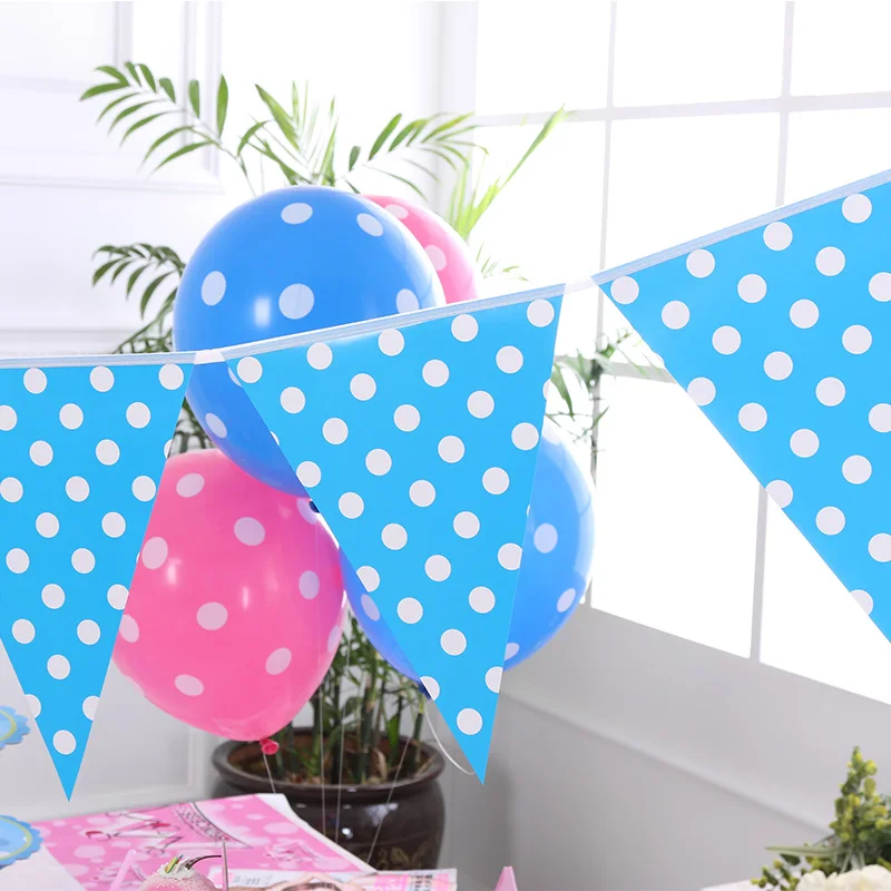 Красочные бумажные баннеры в горошек флаги Декорации для фона на день рождения