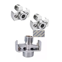 2pcslot shiny chrome faucet s unions plumbing hot cold mixer fittings 0 40 degrees angle adjustable with decorative cover