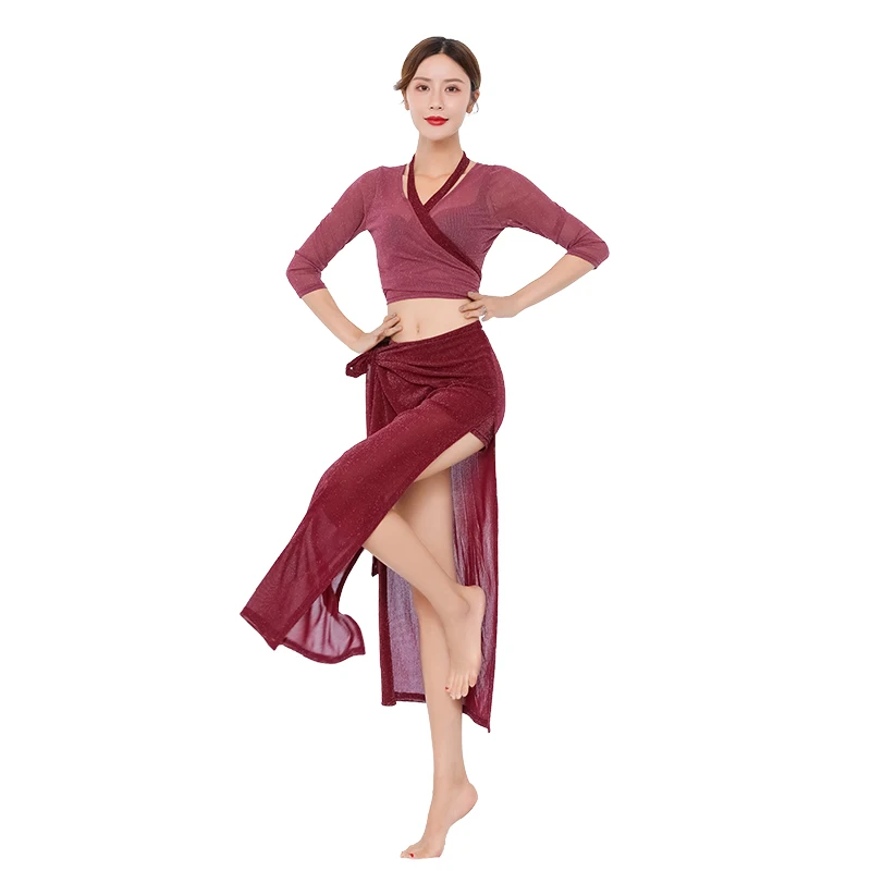 Новое Прибытие сетки 2 Шт. Женщины танцуют Команды Танца Наряд Восточных Танцев