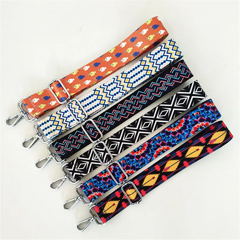 

Нейлоновый/хлопковый ремешок для сумок, цветные ремни для женщин, сумка-мессенджер через плечо, аксессуары, регулируемые ремни с вышивкой
