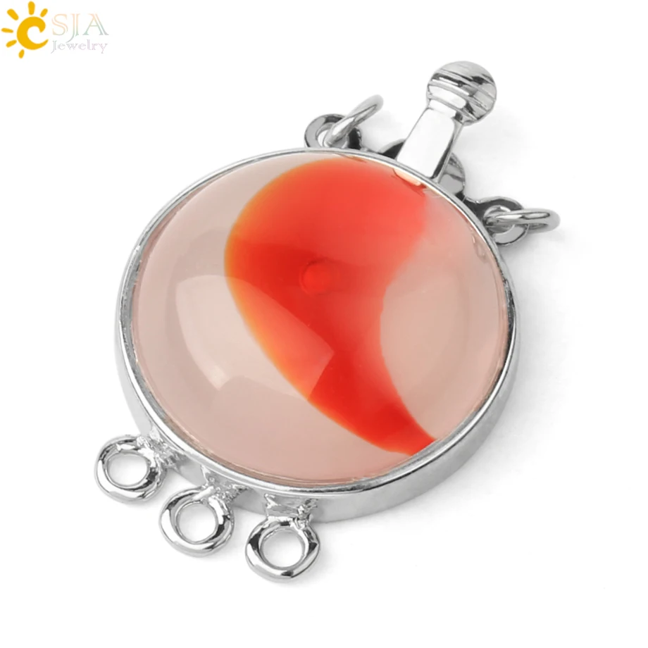 Ониксовый соединитель CSJA с красными прожилками для изготовления ювелирных