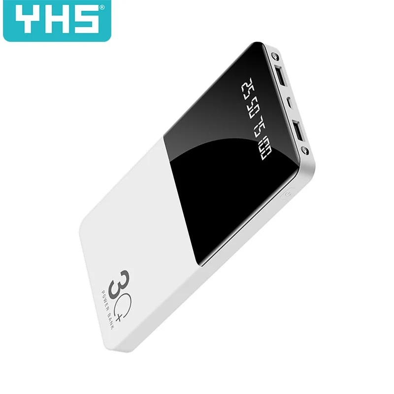 Ультратонкое портативное зарядное устройство 30000 мАч светодиодный внешний