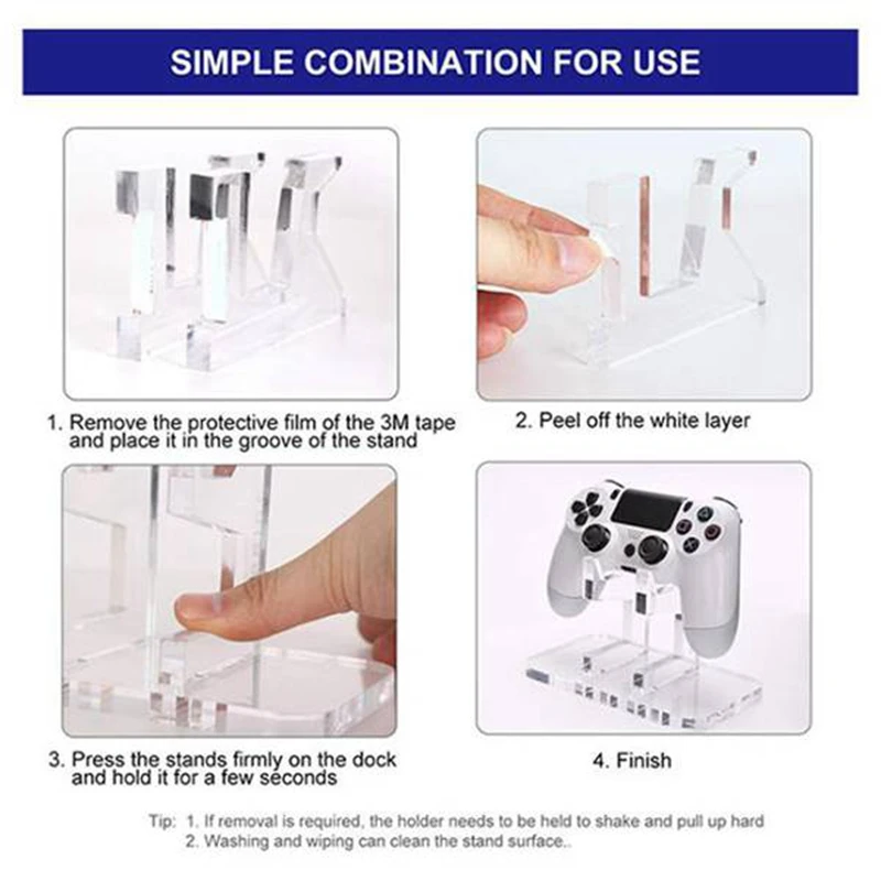 

Set of 4 Universal Controller Stand Holder, Fits Modern and Retro Game Controllers, Perfect Display and Organization