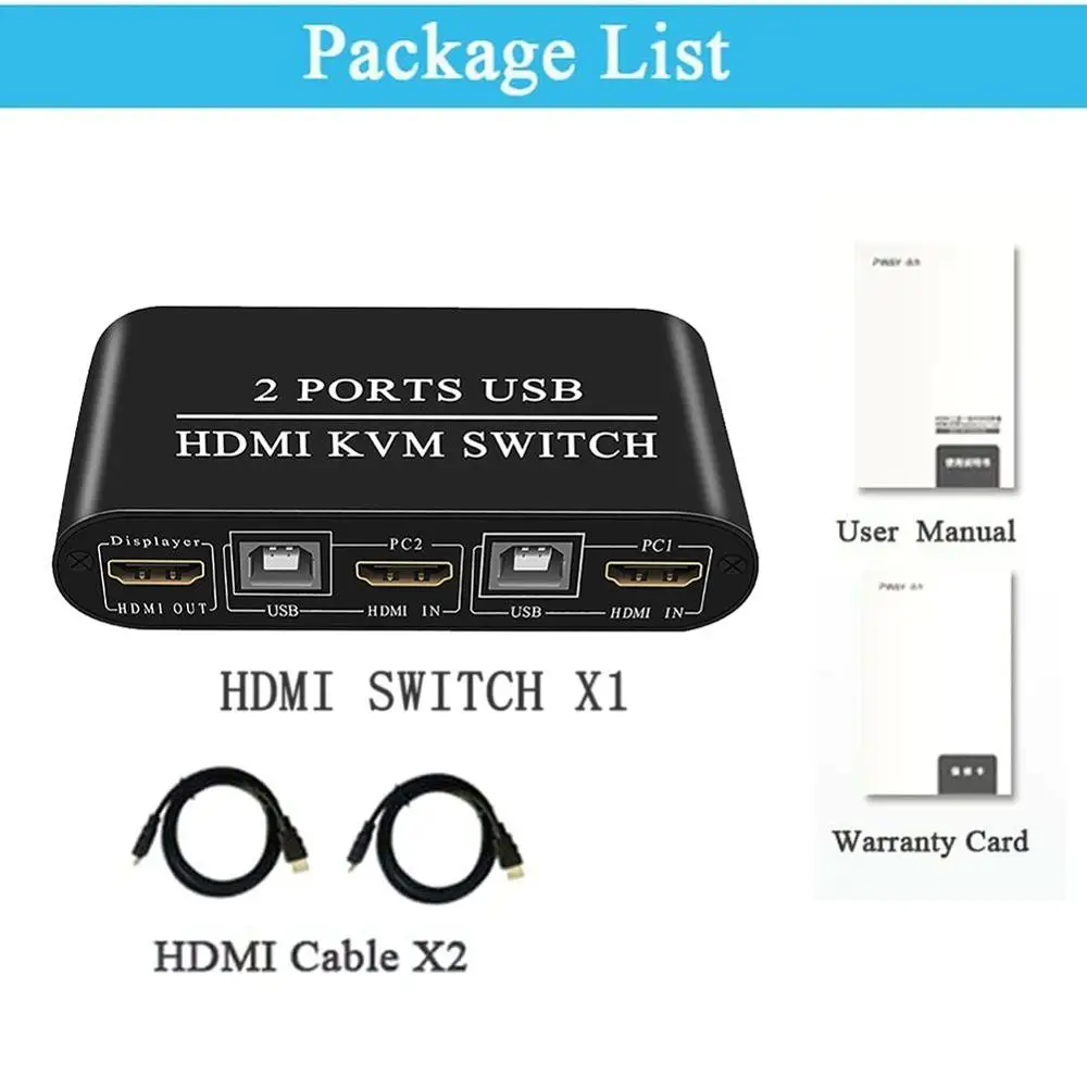 Переключатель HMDI KVM 2 порта USB Ultra HD 2x1 DP Hub UHD 4K @ 30 Гц в 1 переключатель горячей