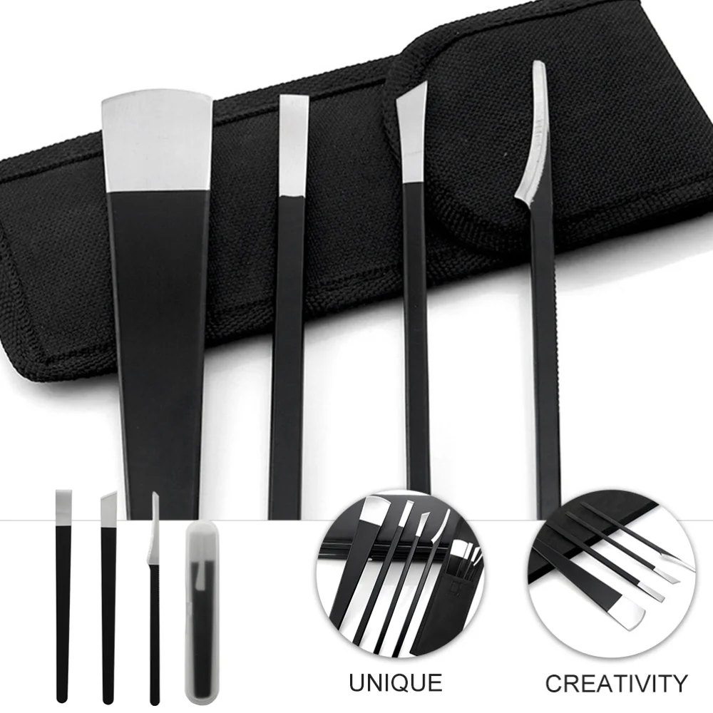 

4Pcs Pedicure Trimmers Nail Polishing Cutter Salon Foot Care Accessories (Black)