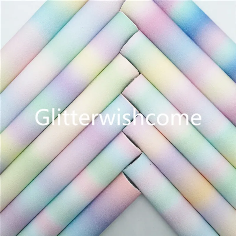 Блестящая 21x29 см А4 Размер синтетическая кожа Радуга Печать на замшевой кожаной