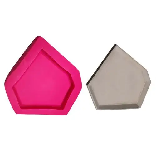 C Clay Cement Silicone Mold Concrete Flower Pot Decorative Geometric Polygonal Succulent Plants Vase Mold Office Home Decoration - Цвет: C