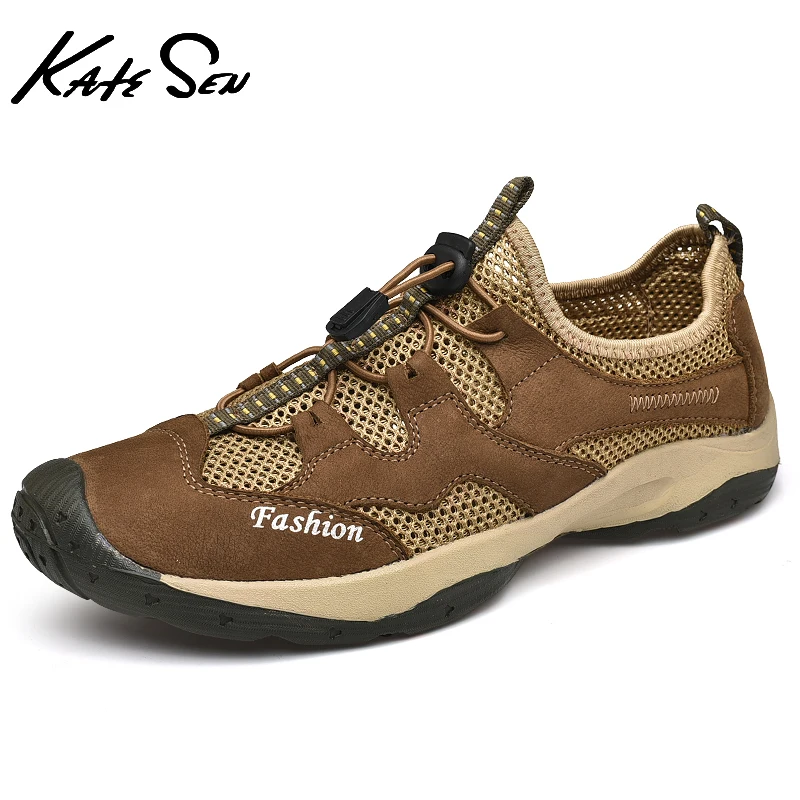 

2021 Men's Sandals New Fashion Breathable Leisure Beach Summer Men Shoes High Quality Comfortable Leather Mesh Splicing Sandals