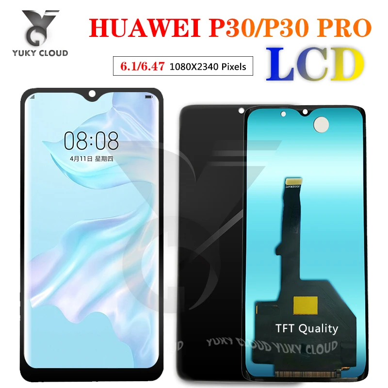 ЖК дисплей TFT для HUAWEI P30 сенсорный экран Huawei Pro с цифровым преобразователем тонкая