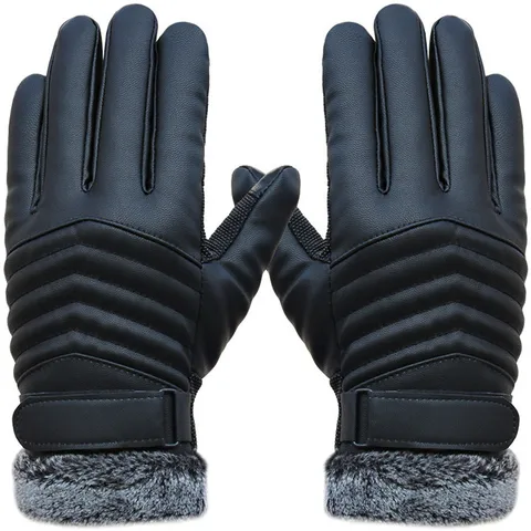 Мужские бархатные перчатки с сенсорным экраном, для осени и зимы, митенки, утолщенные кожаные нескользящие перчатки для пеших прогулок и верховой езды