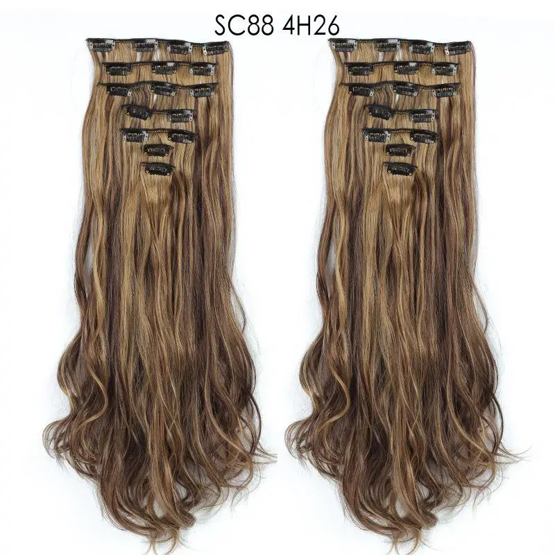 MERISIHAIR 6 шт./набор 22 дюйма шиньон 140 г прямые 16 клипс накладные стильные волосы
