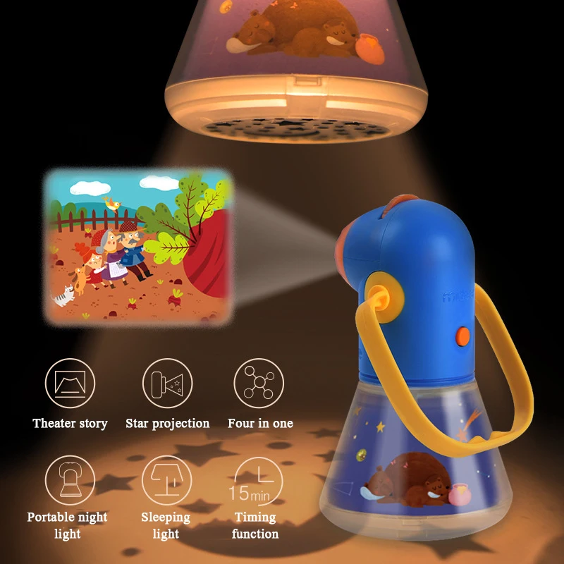 Многофункциональный Детский проектор со звездами/ночник сказочный проекционный