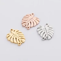 5pcslot leaf stainless steel decoration pendant connectors bohemia handmade charm accessories diy earrings jewelry making bts