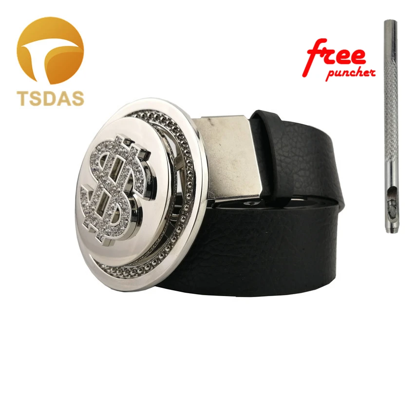 Круглые мужские пряжки для ремня Металлические долларовые Брендовые