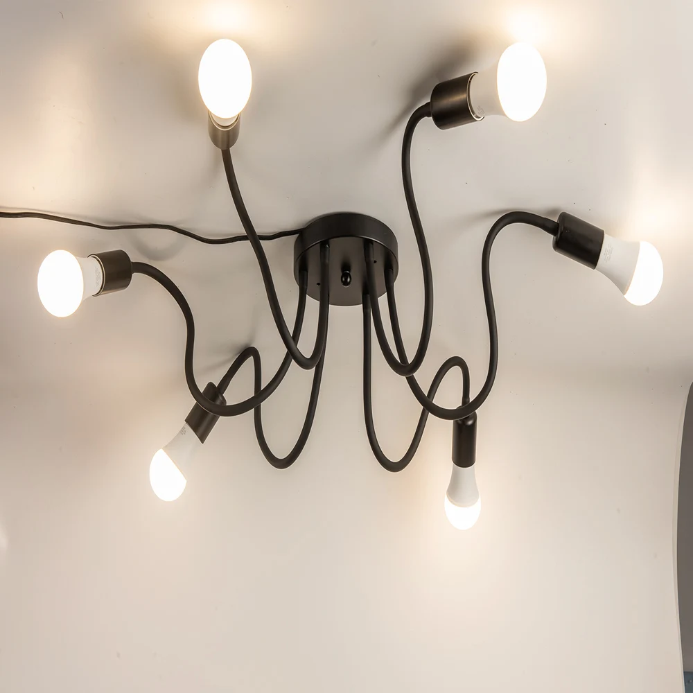 

Fast shipping four six heads ceiling light with warm white or white E27 bulb led ceiling lamp indoor decorate lighting