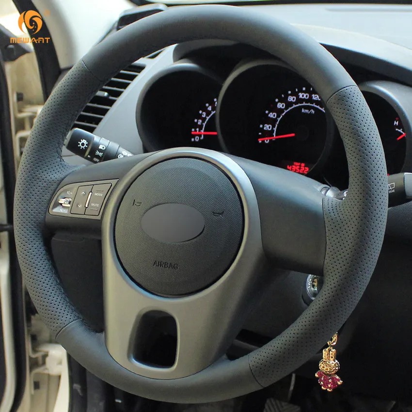 Чехол на руль автомобиля MEWANT из черной искусственной кожи для Kia Forte 2009 2014 Soul 2010 2013