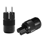 Пара пар RE + RC непечатных пар высокого класса с родиевым покрытием EUR Schuko EU штепсельная вилка и разъем IEC