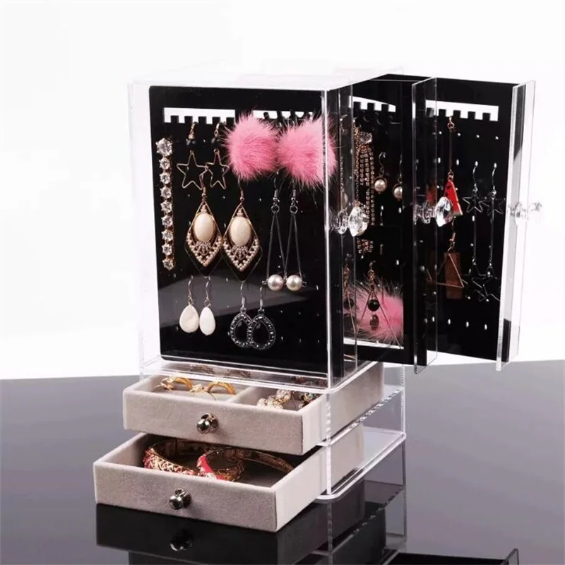 Акриловый Органайзер для ювелирных изделий ящик сережек держатель ушей