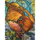 Абстрактная Алмазная 5D картина на карпа, сделай сам, животное, рыба, полный квадрат, круглый камень, 5D стразы, вышивка, мозаика, украшение для стен