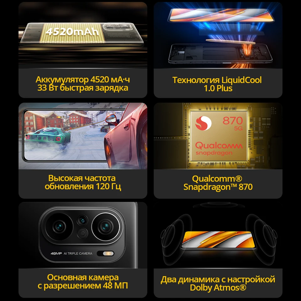 Смартфон POCO F3 NFC 6 + 128ГБ (Российская официальная гарантия) | Мобильные телефоны и