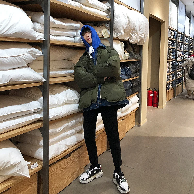 Liketkit мужские зимние куртки 2019 однотонные свободные толстые теплые парки большие