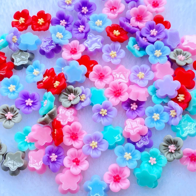 

60Pcs Cute Mixed Mini Floret Flat Back Resin Cabochons Scrapbooking DIY Jewelry Craft Decoration Accessories H72