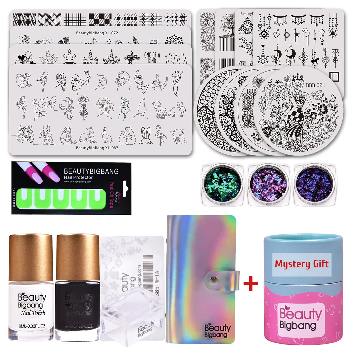 Beauty big bang 20 шт./компл. пластина для стемпинга нейл арта с блестками ногтей стемпер