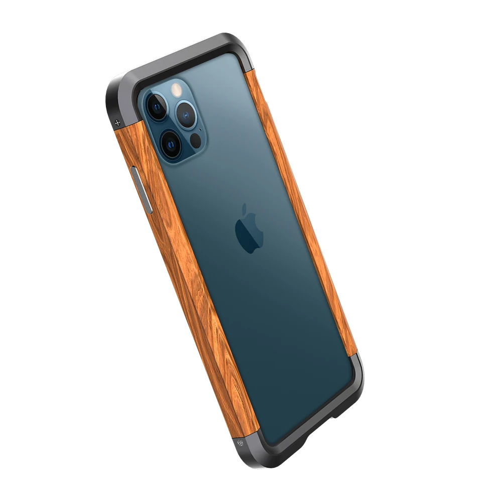 Алюминиевый металлический деревянный бампер для iPhone 12 mini 11 Pro Max XS XR X 8 7 SE защитный