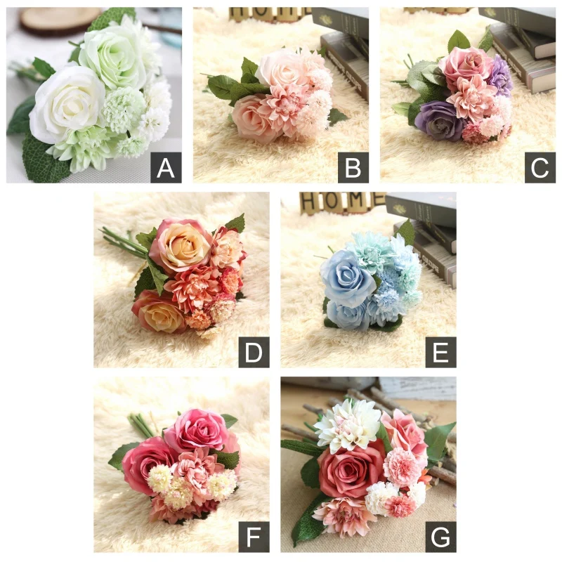 10 голов розы искусственные цветы шелк Георгин ромашка Искусственные Свадьба