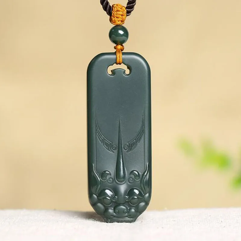 

Natural Hetian Jade Hand Carving Buddha Pendant Men's Zen Women's Necklace Jewelry Gifts