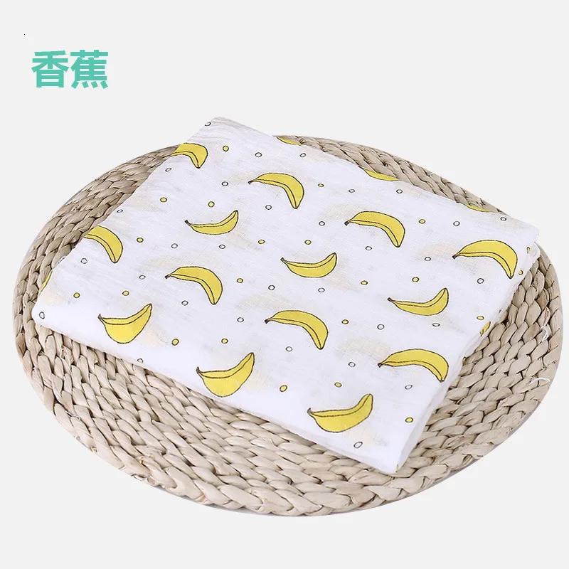 Banana 1 шт., хлопок, муслин, детские пеленки, мягкие одеяла для новорожденных, для ванной, марля, Детская накидка, спальный мешок, чехол для коляски, игровой коврик - Цвет: Banana
