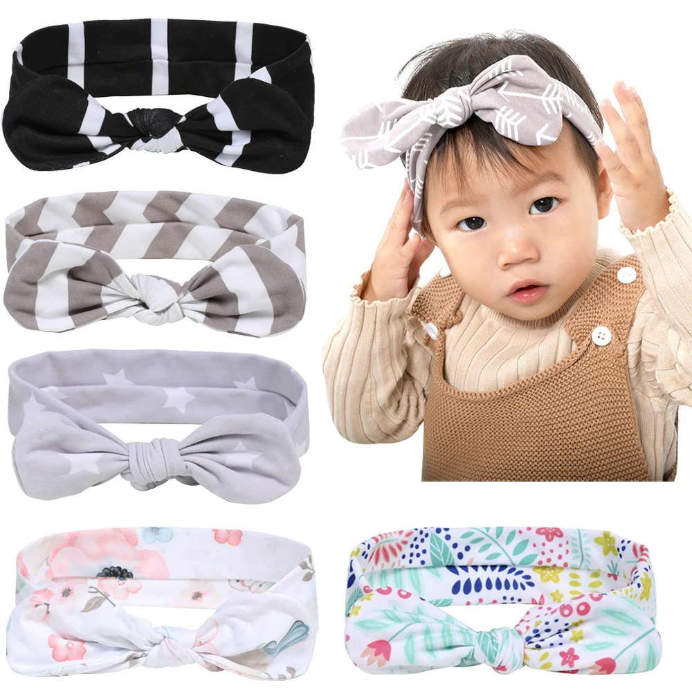 

Newborn Baby Headbands With Knotted Bows Lovely Bowknot Elastic Soft Head Bands Cute Baby Accessories Girl Boy Hearband Hairbelt