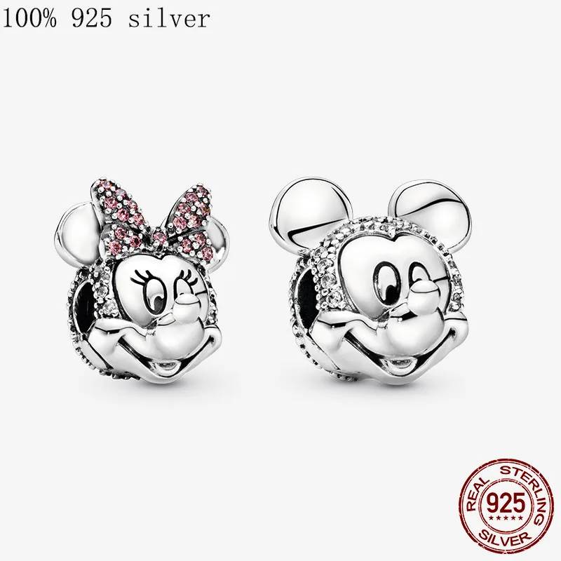 

2021 Real 925 sterling silver animal Beads Lovely Mouse Charm bead Suitable fit Original Pandora Bracelet Women DIY Jewelry
