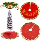 Красная юбка на рождественскую елку, напольный ковер на рождественскую елку, декоративное украшение на елку, новый год 2022, Рождественский домашний декор