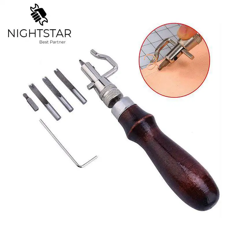 

7 In 1 Pro Leather Craft Adjustable Stitching and Groover Crease Leather Tool DIY Practical Hand Tools Set