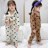 girl boys pajamas suits kids baby 2021 dots spring summer nightclothes nightgowns sleepwear pajamas sets children clothing