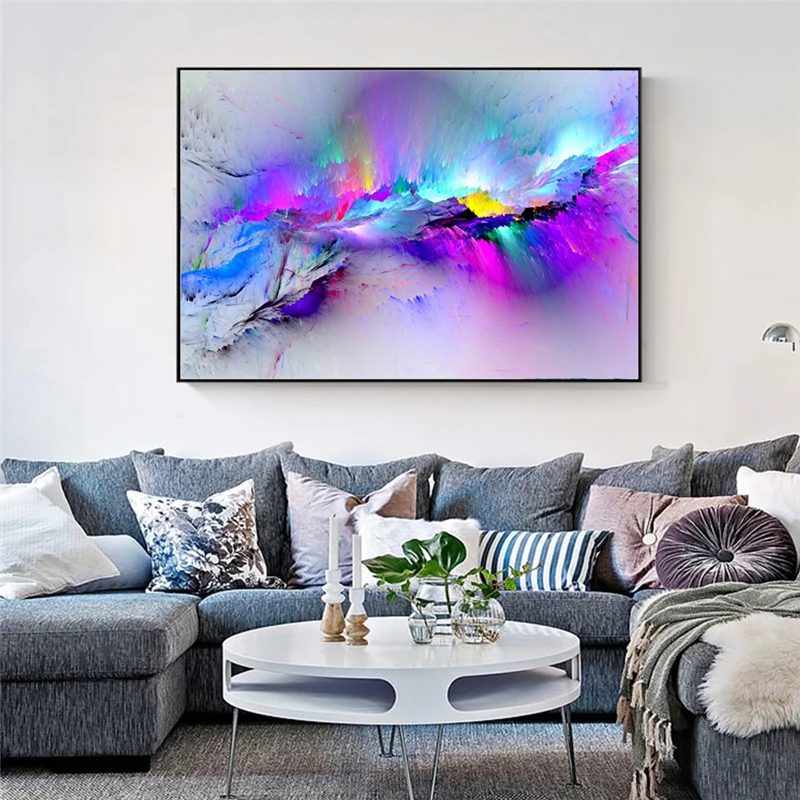

Colorful Abstract Canvas Paintings On The Wall Posters And Prints Modern Cloud Wall Pictures For Living Room Cuadros Decoration