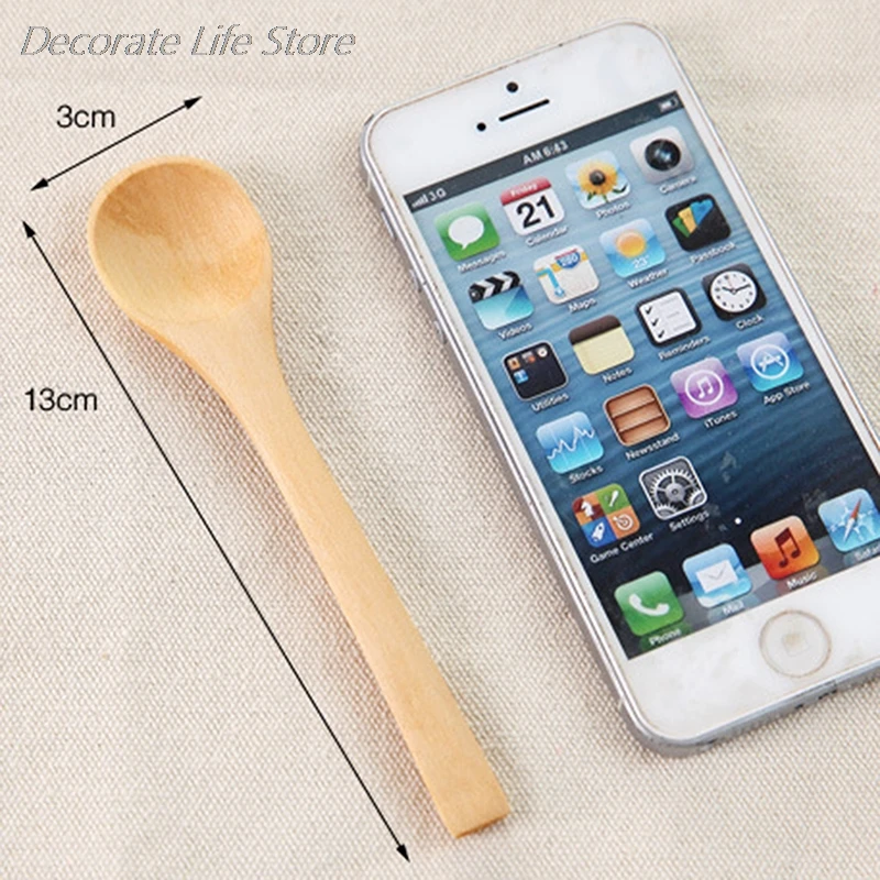 

5pcs/lot 13*3cm Mini Wooden Spoon Dessert Coffee Honey Tea Wood Soup Spoon Kitchen Tool